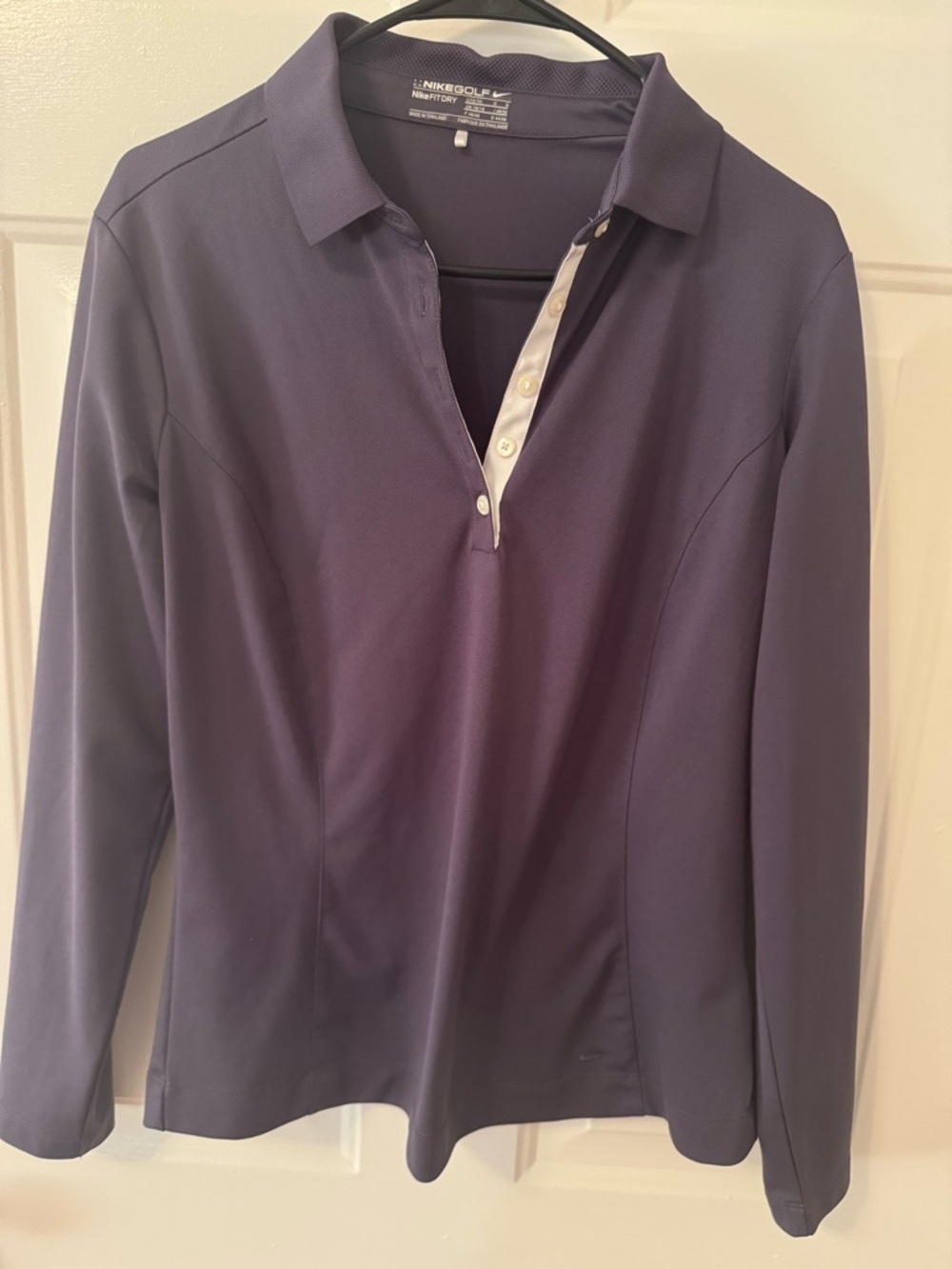Nike Women’s Long Sleeve Polo Top in Deep Purple